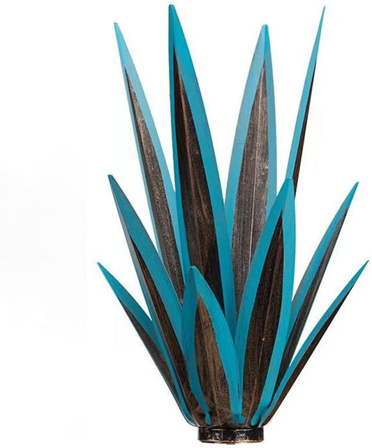 14 inch Metal Agave Flowers Plant Outdoor Décor DIY Metal Tequila Country Flowers Ornament Outdoor Decor Home Lawn Patio Stake Yard Art Decoration (Navy Blue, 1 PCS)