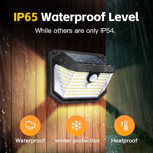 Solar Lights Outdoor, Motion Sensor Security Light, 178 LED, 4 Pack