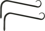 12 inch Plant Hanger, Sturdy Hanging Plant Bracket Outdoor, Hanging Plant Wall Hook Heavy Duty, for Hanging Bird Feeders, Planters, Lanterns, Wind Chimes, Indoor/Outdoor Use, Black, Set of 2