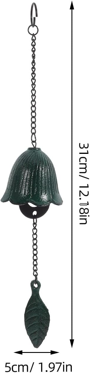 DOITOOL Retro Temple Wind Chime Pendant 12.2 Inch Iron Hanging Bell for Outdoor Garden Patio Balcony Decor with Melodious Sound