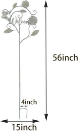 Decorative Garden Stakes with Welcome Sign,Metal Garden Stakes for Patio Garden Decor.