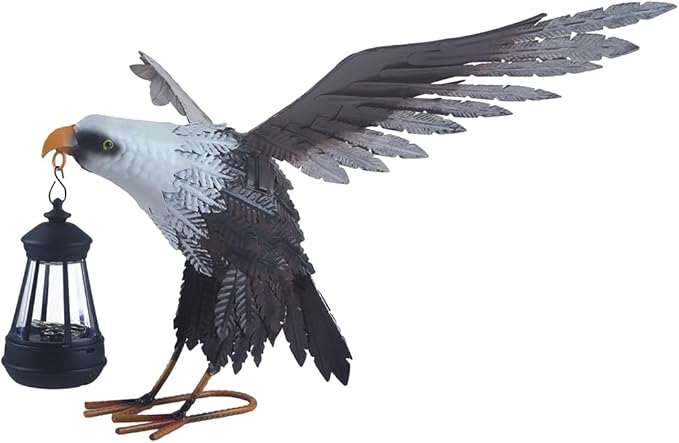 Solar Lights Animal Statue Metal Sculpture Rooster Ornaments Garden Decoration Metal Yard Art for Patio Lawn Backyard Outdoor Decoration (CS029)