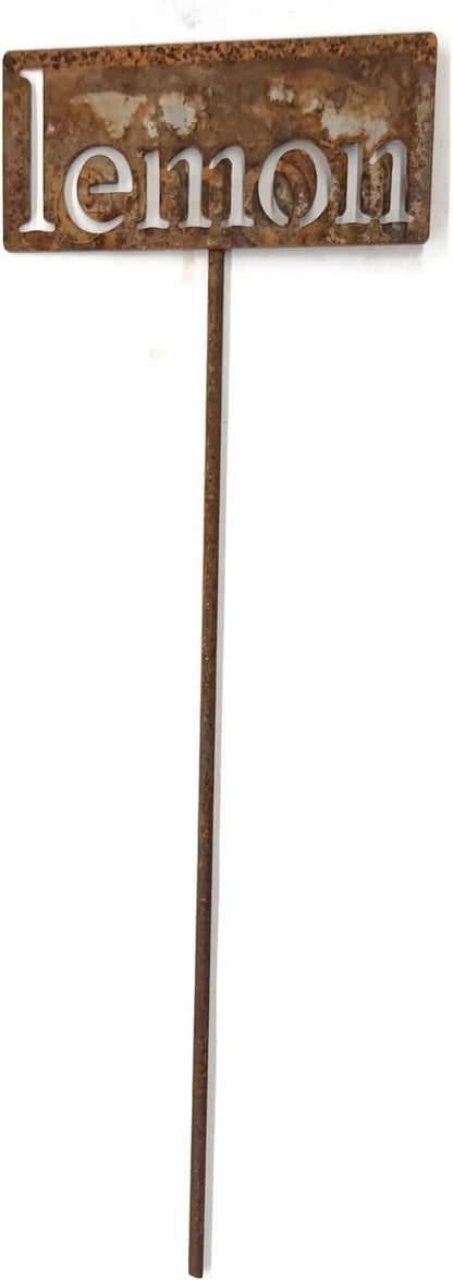 Classic Metal Garden Markers 19 Inches Tall (lemon, Naturally Rusted)
