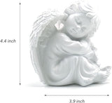 Asng Cherubs Angels Resin Garden Statue Figurine, Adorable Angel Sculpture Memorial Statue, Indoor Outdoor Home Garden Decoration (Hug Little Angel-Right)