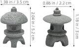 Miniature Pagoda Figurines Japanese Style Zen Garden Decor Set 2Pcs Waterproof Stone Lanterns for Bonsai Outdoor Garden Landscaping