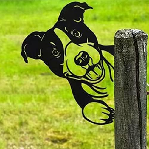 Vintage Garden Yard Patio Tree Decoration, Wall Art, Metal Silhouettes (Dog)
