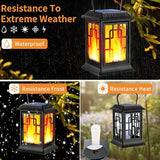 Solar Lantern - Outdoor Flickering Flame Hanging Light