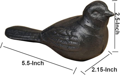 Rustic Cast Iron Bird Statue Farmhouse Chic Cottage Bird Figurine Home Garden Desktop Decor Doorstop Collectible Animal Bird Figurines Gift Retro