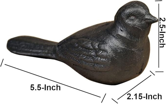 Rustic Cast Iron Bird Statue Farmhouse Chic Cottage Bird Figurine Home Garden Desktop Decor Doorstop Collectible Animal Bird Figurines Gift Retro