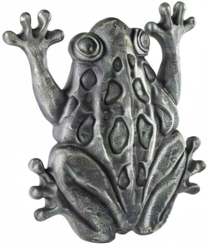 Upper Deck Cast Iron Frog Stepping Stone - Animal Garden and Yard Decor with Verdigris Finish