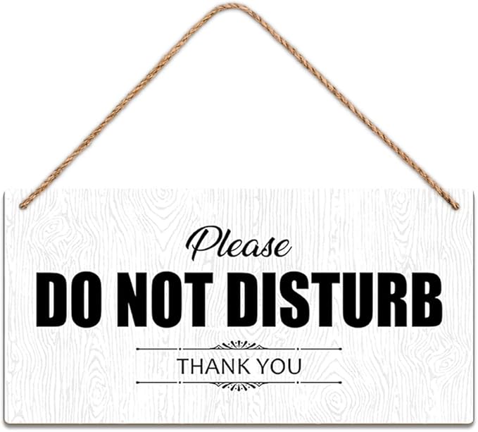 SCAZOMV Please Do Not Disturb Thank You Wood Sign Decor Funny Rustic Wood Front Door Sign Vintage Wall Hanging Plaque Porch Yard Studio Office Home Farmhouse Decor 10''x 5''