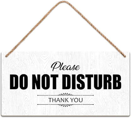 SCAZOMV Please Do Not Disturb Thank You Wood Sign Decor Funny Rustic Wood Front Door Sign Vintage Wall Hanging Plaque Porch Yard Studio Office Home Farmhouse Decor 10''x 5''