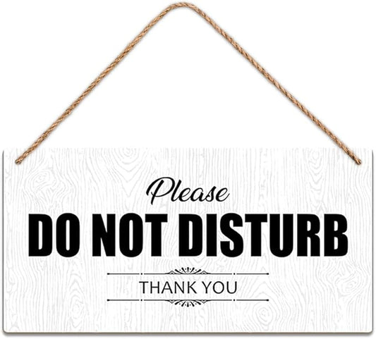 SCAZOMV Please Do Not Disturb Thank You Wood Sign Decor Funny Rustic Wood Front Door Sign Vintage Wall Hanging Plaque Porch Yard Studio Office Home Farmhouse Decor 10''x 5''