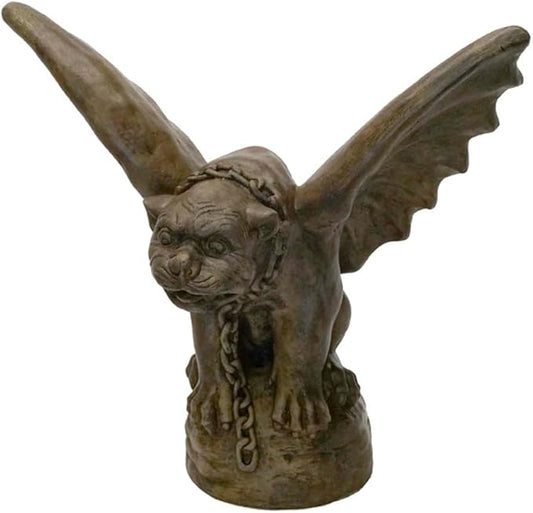 Solid Rock Stoneworks Large Gargoyle Concrete Statue, 19" Tall, Espresso Color