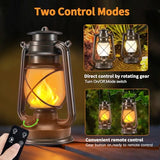 4 Pack Bronze LED Lanterns - Dancing Flame, Battery-Powered, Remote