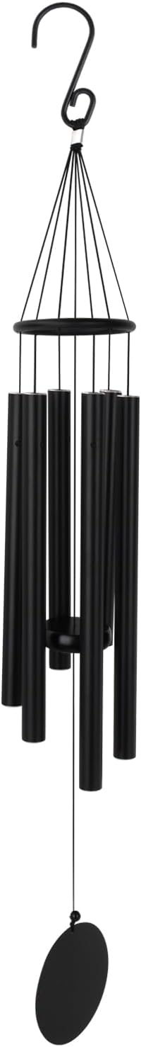 Outdoor Wind Chimes 32" Black Aluminum Wind Chimes for Garden, Patio Decor - Deep Tones Create Zen Atmosphere, Soothing Relaxation Gift for Mom, Dad, Women, Men, Unisex
