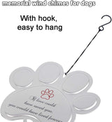 jinhuoba Paw Print Pet Memorial Wind Chimes for Dogs Outdoors, Metal Wind Chime for Loss of Dog Pet Sympathy Memorial Gifts Remembrance Gifts Outdoors, 18.9"