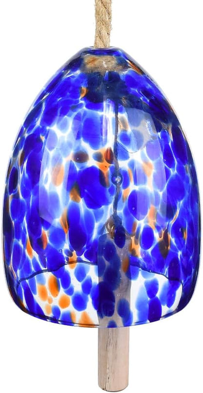 Gift Essentials Blown Glass Bell Wind Chime (Cobalt Blue) 5.5 Inches