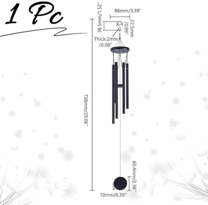 arricraft 1 Pc Chinese Traditional Aluminum Tube Wind Chimes, 29 Inches Black Outdoor Vintage Aluminum Soothing Wind Catcher for Garden Patio Balcony Hanging Decoration Accessories