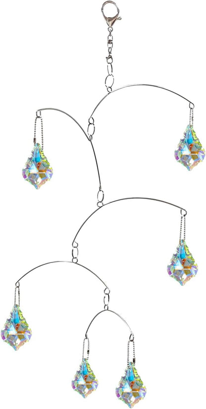 DIY Crystal Sun Catcher Wind Chime, Hanging Prisms Rainbow Maker Suncatcher for Home and Garden Decoration (FL-50AB-6FY)