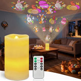 Easter Flameless Candle Projector - Bunny/Egg Design with Remote Timer