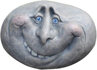 Funny Face Rock Art Sculpture Decoration Yard Art Face Resin Sculpture Mystical Garden Stones for Indoors Outdoors Patio