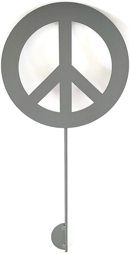 Peace and Heart Staked Signs or Wall Art Rustic or Powder Coated Finishes (Peace Small Stake 21", Gray)