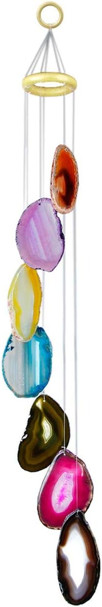 rockcloud Agate Slices Geode Wind Chime Home Garden Decoration Figurine Large Size