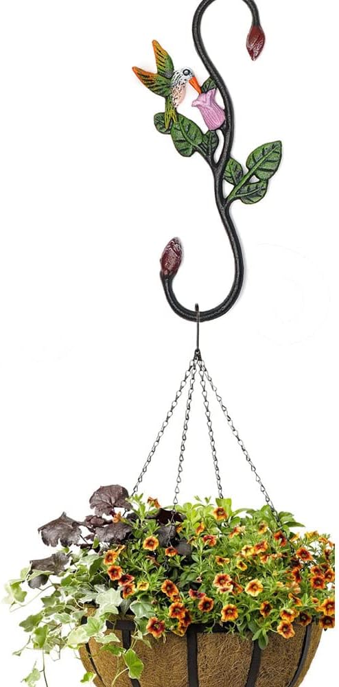Cast Iron Plant Extension Hanger, Indoor Outdoor S Hooks Plant Hanger for Hanging Plants, Ceiling Extender Hooks for Hanging Flower Pots Baskets, Macrame Plant Holder, Lantern, Birdfeeder