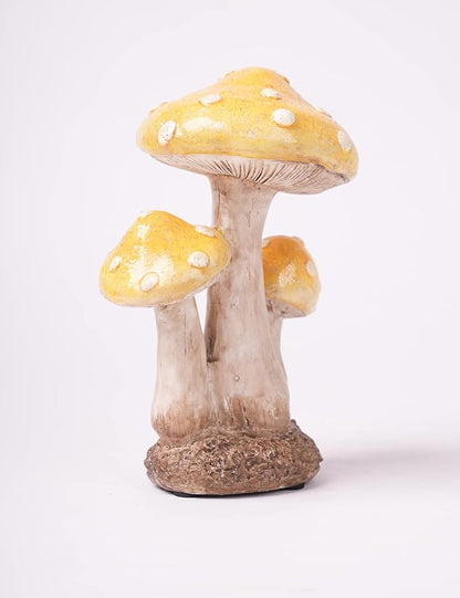 SEINHIJO Mushroom Decor Sculpture Garden Gifts Statue Outdoor Fairy Figurine Modern Patio Arts Polyresin 7.1inch
