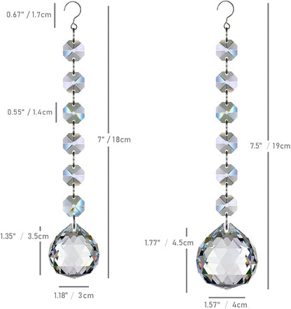 Crystal Ball Prism Suncatcher 6 Strands, 30mm/40mm Hanging Chandelier Crystals Beads Chain Curtain for Decoration Clear GOLDENHAITAI