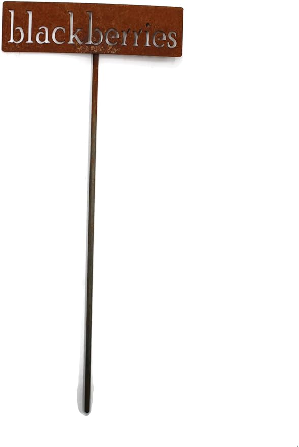 Classic Metal Garden Markers 19 Inches Tall (blackberries, Naturally Rusted)