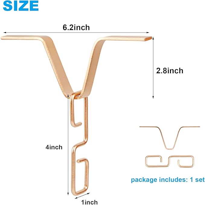 2 PCS Rain Chain Gutters Adapter Clip - V Shaped Hook Hanger Garden Rain Catcher System, Water Diverter Accessories (2 PCS, Brown)