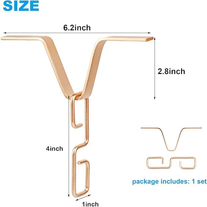 2 PCS Rain Chain Gutters Adapter Clip - V Shaped Hook Hanger Garden Rain Catcher System, Water Diverter Accessories (2 PCS, Brown)