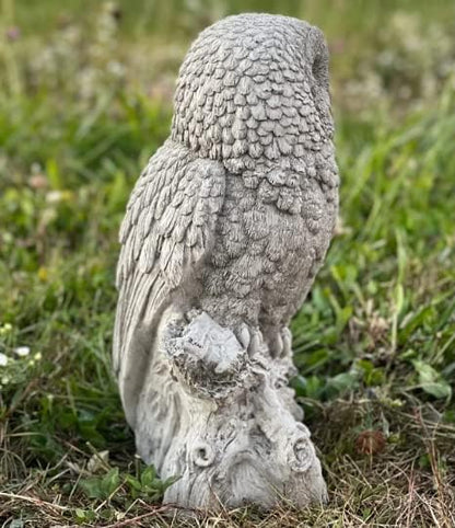 Gray owl Statue for Lawn and Garden Concrete owl Figurine Realistic Owl Sculpture Yard Art Decor Stone Owl Lover Gift