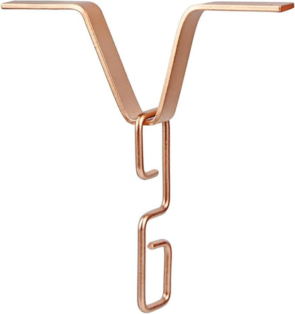 Gralara Rain Chain Gutter Adapter, Rain Chain Hook, V Shaped Installation Outside Hardware Iron Connector, V Shaped Hook Hanger, Copper Color