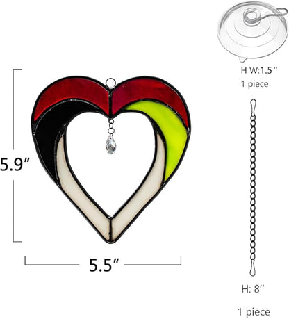 Heart Stained Glass Suncatchers for Windows Hangings,Heart Sun Catcher Decor Crystal Bead Ornaments,Home Decor,Birthday Gift for Men,Women,Father,Grandpa,Grandma