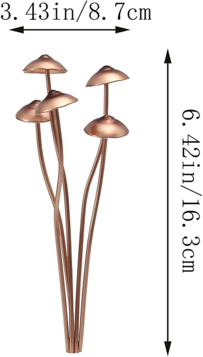 2 PCS Metal Mushroom Statue,Iron Art Mushroom Sculpture Flower Pot Decoration,Mushroom Statue Stake Decoration,Iron Mushroom Garden Ornaments for Patio Lawn Yard Decoration