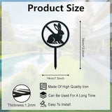 WADORN Rabbit Metal Decorative Garden Stakes, Funny Bunny Silhouette Warning Metal Garden Sign Animal Garden Ornament Gifts Black Yard Art Decoration for Outdoor Backyard Patio Lawn Walkways