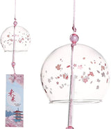 Falytemow Japanese Wind Chimes Set Romantic Flower Wind Bells Handmade Glass Japanese Style Pendant for Outdoor or Indoor Home Decors Pack of 4