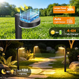 APONUO 12 Pack Solar Pathway Lights - 3 CCT, IP65 Waterproof, Black