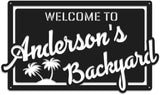 MeMate Personalized Metal Sign for Backyard, Patio, Garden, Deck, Large Outdoor Decor, Housewarming Gifts
