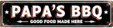 BBQ Restaurant Tin Decor 16 * 4 Inches "PAPA'S BBQ GOOD FOOD MADE HERE" Restaurant/Patio Wall Art - Retro BBQ Accent, Southern Decor, BBQ Metal Sign