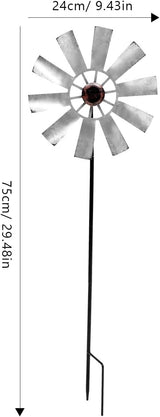 Yardwe Large Metal Windmill Ornament Outdoor Garden Decor Rotatable Wind Spinner with Durable Metal Construction for Lawn Patio Courtyard