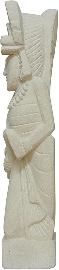 G6 Collection 8" Hand Carved Limestone Sculpture Balinese Dancer Statue Home Decor Handmade Handcrafted Gift Decorative Figurine Accent Decoration Artwork Stone (8" Tall)