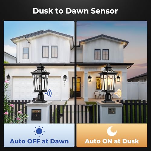 Dusk to Dawn Outdoor Post Light - Large