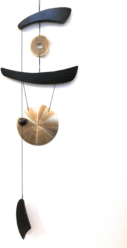 THY COLLECTIBLES Feng Shui Brass Gong Wind Chime for Patio, Garden, Terrace, Balcony Or Any Room - Beautiful Decor Piece