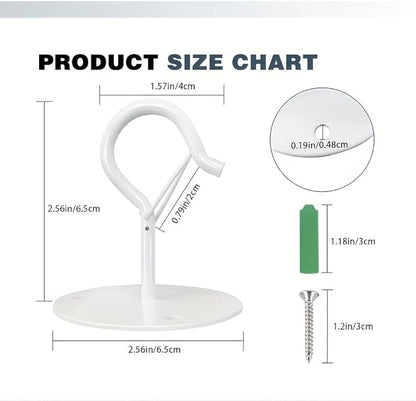 2 Pcs White Ceilling Hooks for Hanging Plants Holder with Safety Buckle,Ceiling Decor Hook Heavy Duty,Metal Plant Hanger Indoor&Outdoor.Hooks for Hanging Plants,Wind Chime,Bird Feeders (White)