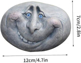 Funny Face Rock Art Sculpture Decoration Yard Art Face Resin Sculpture Mystical Garden Stones for Indoors Outdoors Patio Sculpture Decoration