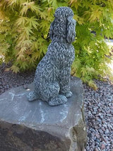 Concrete Sitting Poodle Puppy Figurine Sitting Poodle Dog Statue Outdoor Garden or Backyard Art